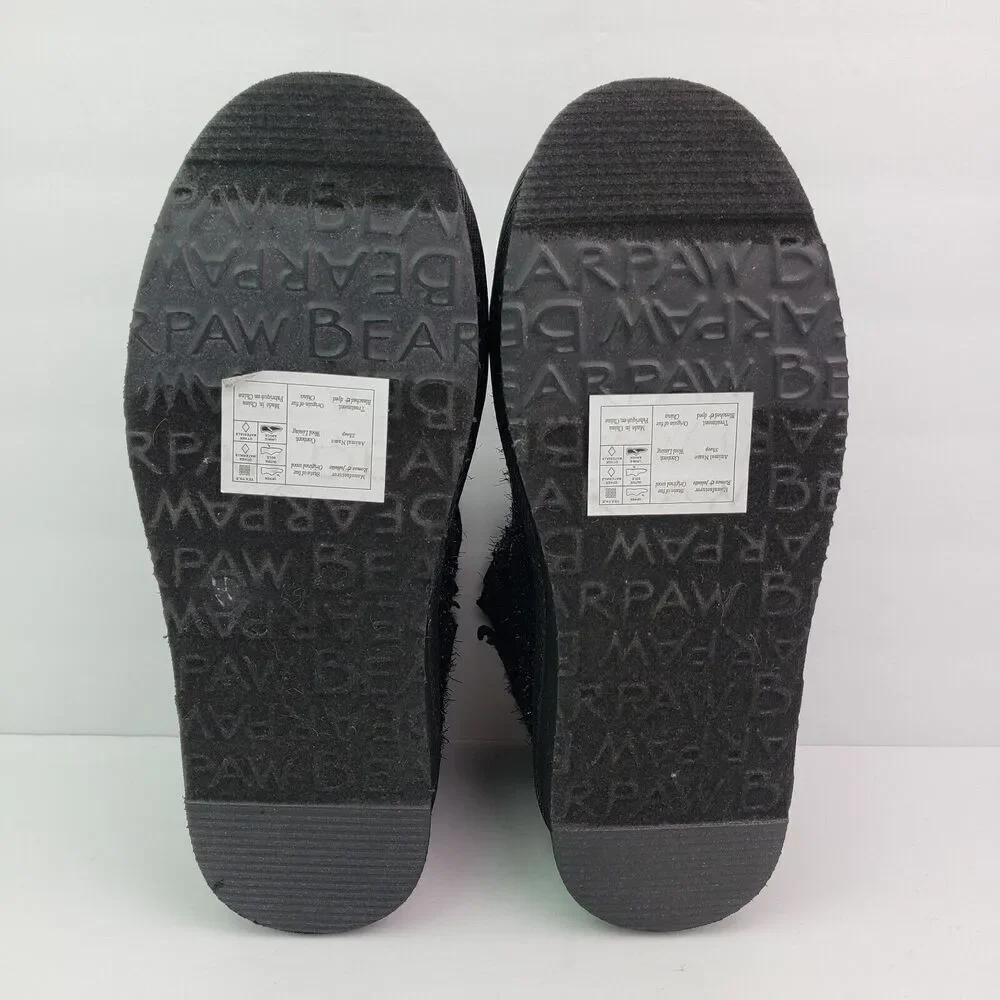 BearPaw Shalini Youth Girls Size 13 Black Sparkle Wool Blend Winter Low Boots